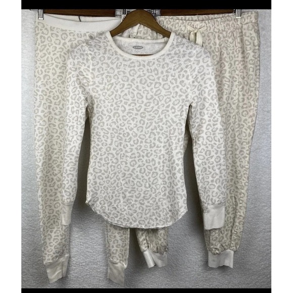 Old Navy Other - Old Navy Womens Snow Leopard Pajamas (3 Piece) Size XS/S Cotton Blend Comfy Cozy